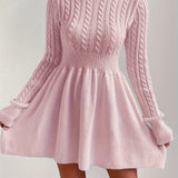 Women’s Timeless Cable Knit Dress | A-line Jumper