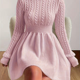 Women’s Timeless Cable Knit Dress | A-line Jumper