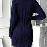 Women’s Stylish Cable Knit Jumper Dress | Midi