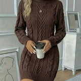 Women’s Stylish Cable Knit Jumper Dress | Midi