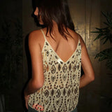 Black Sheer Embellished Sequin Cami Top – Women’s Partywear Blouse