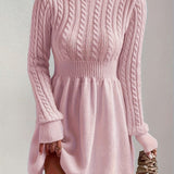 Women’s Timeless Cable Knit Dress | A-line Jumper