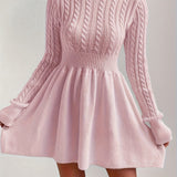 Women’s Timeless Cable Knit Dress | A-line Jumper