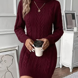 Women’s Stylish Cable Knit Jumper Dress | Midi