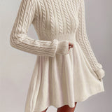 Women’s Timeless Cable Knit Dress | A-line Jumper