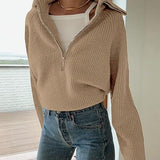 Women’s Zip-Neck Jumper | V-Neck Style