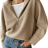 Women’s Zip-Neck Jumper | V-Neck Style