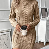 Women’s Stylish Cable Knit Jumper Dress | Midi