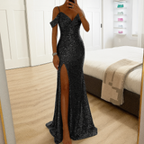 Women’s Sequin Off Shoulder Prom Dress | Maxi