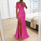 Women’s Sequin Off Shoulder Prom Dress | Maxi