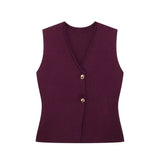 Elegant Sleeveless Tailored Button Vest for Women