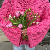 Women's Stylish Knitted Jumper | Oversized Design with Balloon Sleeves