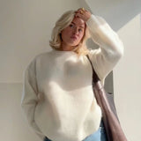 Burgundy Fluffy Knit Sweater for Women – Cozy Winter Pullover