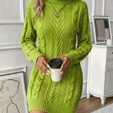 Women’s Stylish Cable Knit Jumper Dress | Midi