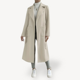 Women's Refined Long Open Coat with Pockets | Stylish Winter Outerwear