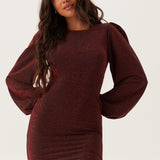 Long Sleeve Shimmer Bodycon Mini Dress