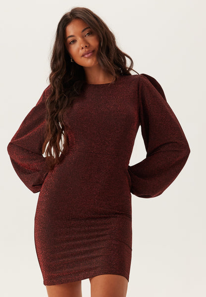 Long Sleeve Shimmer Bodycon Mini Dress