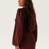 Long Sleeve Shimmer Bodycon Mini Dress