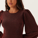 Long Sleeve Shimmer Bodycon Mini Dress