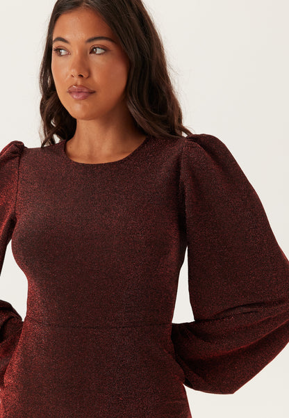 Long Sleeve Shimmer Bodycon Mini Dress