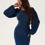 Long Sleeve Glitter Mini Dress