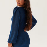 Long Sleeve Glitter Mini Dress