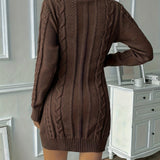 Women’s Stylish Cable Knit Jumper Dress | Midi
