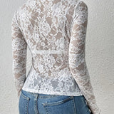 Elegant Long Sleeve Lace V-Neck Blouse for Women