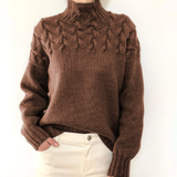 Women's Textured Knitted Jumper | Funnel Collar