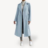 Women's Refined Long Open Coat with Pockets | Stylish Winter Outerwear