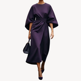 Women’s Stylish Belted Midi Dress | Chic